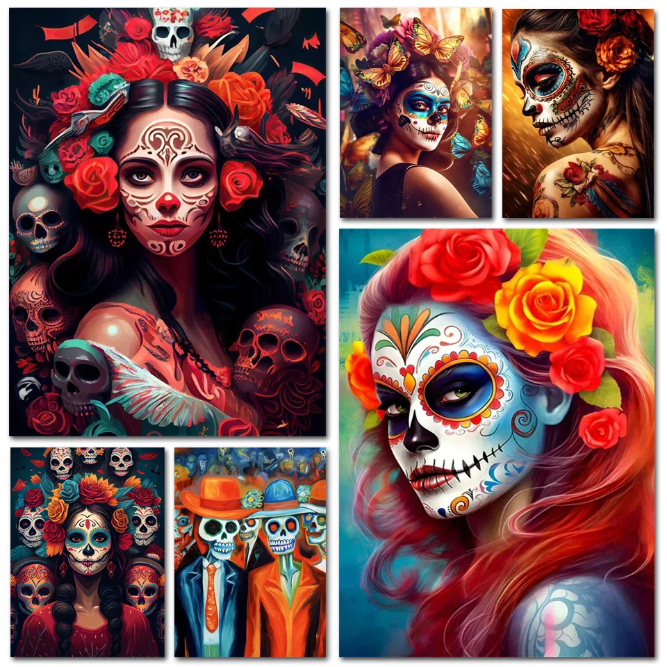 

Алмазная живопись 5D "сделай сам", Череп, Женская фотография, мозаика, искусство, мозаика, домашний декор, подарок ручной работы