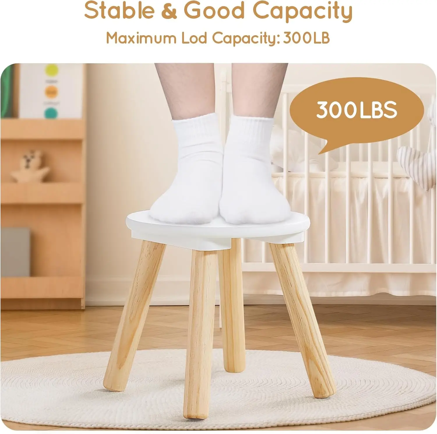 

Beright Wooden Step Stool For Kids, Children'S Stool Perfect Matched Sensory Table, 9 Inch Sturdy Sitting Stool With Assembled