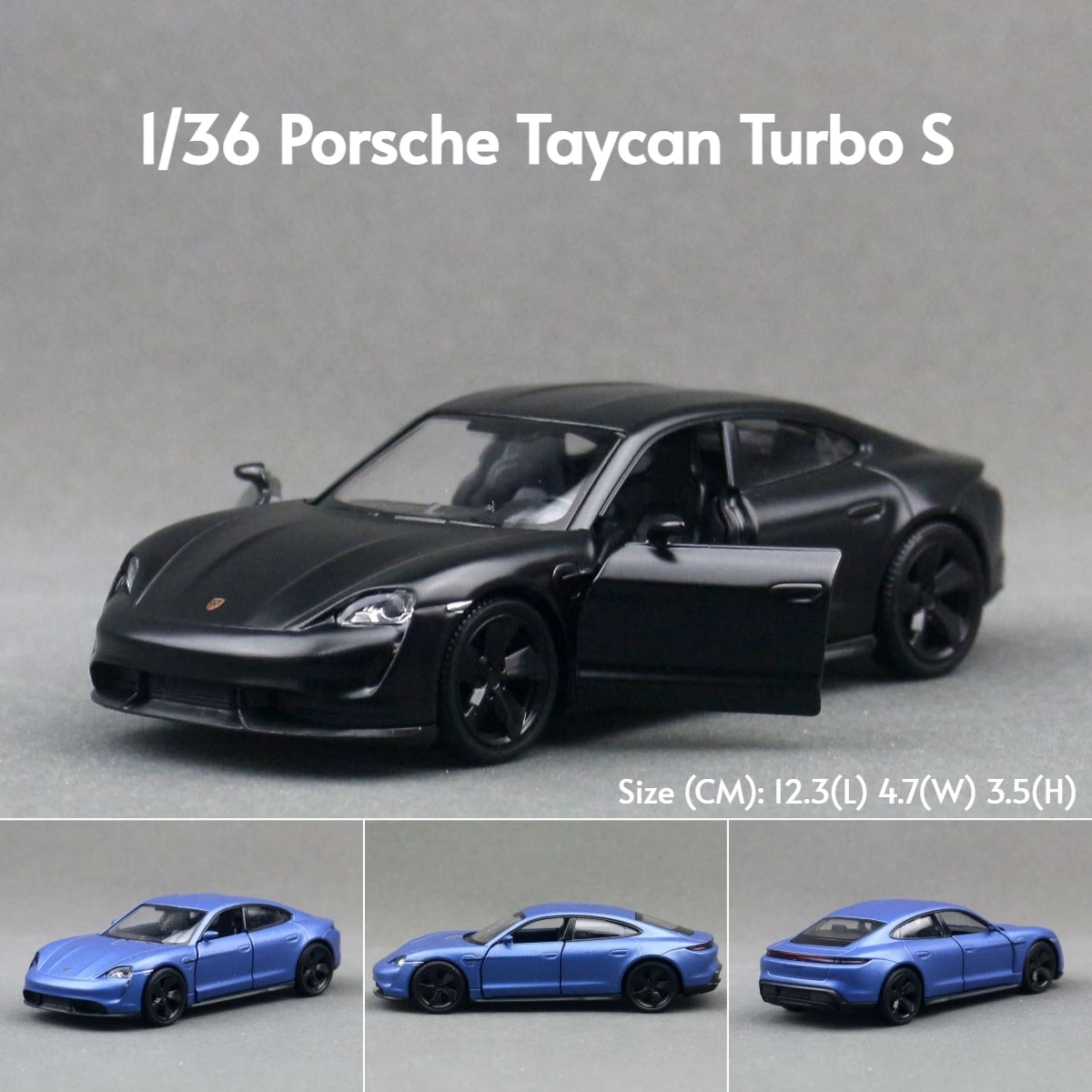 

1/36 Модель игрушечного автомобиля Porsche Taycan для детей RMZ CiTY, литая под давлением супер спортивная миниатюрная коллекция с откатным механизмом, подарок для мальчика