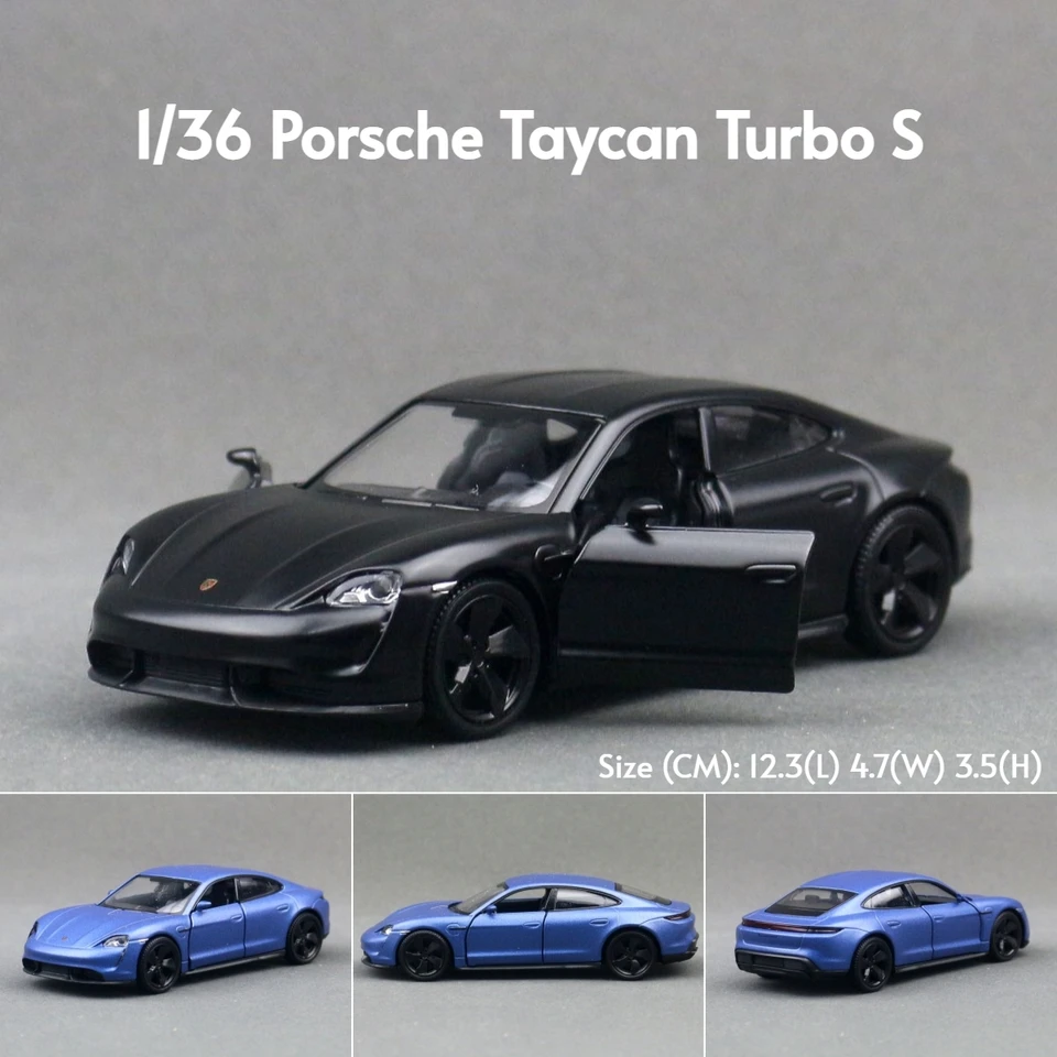 ミニカー PORSCHE TAYCAN TURBO S + PORSCHE 934 1/36 Porsche Taycan Toy Car Model For Children RMZ CiTY Diecast