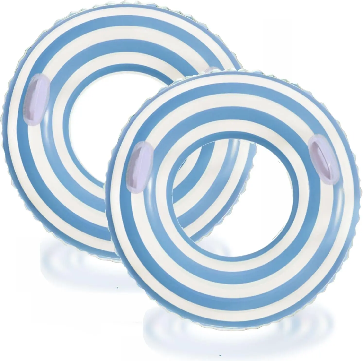 2 PCS Striped Pool Floats for Adults Swimming Rings Tube with Handles -Inflatable Pool Float Tube for Adults Pool Floats for The