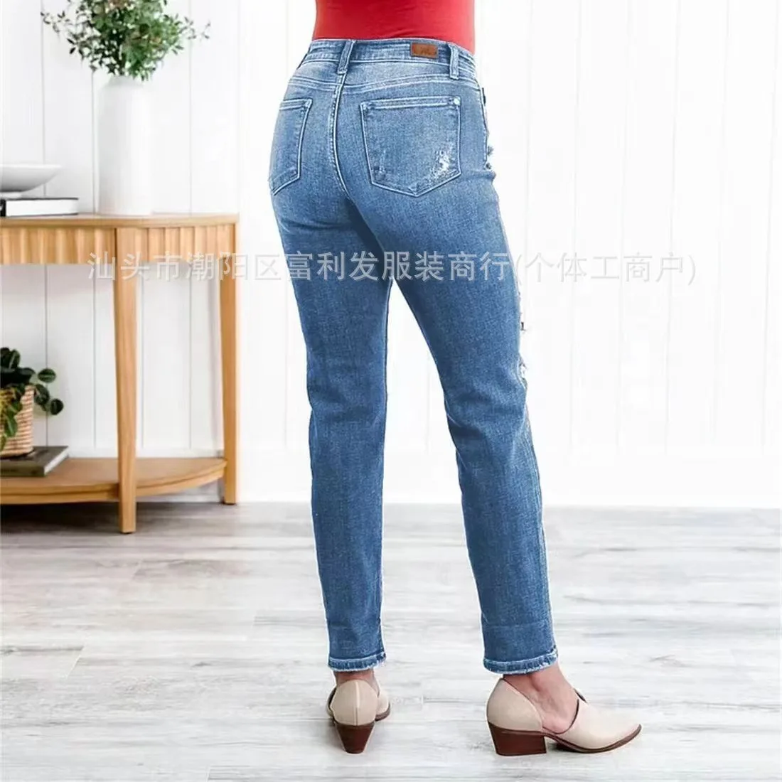 

Новые женские джинсы, рваные брюки со средней посадкой, брюки в стиле хип-хоп