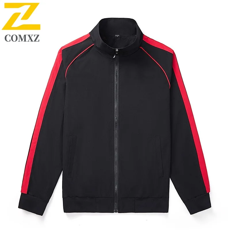 

COMXZ Jacket Men's Colorblock American Casual Stand Collar Loose Fit Waterproof Windproof Youth Coat for Hiking Camping Fishing