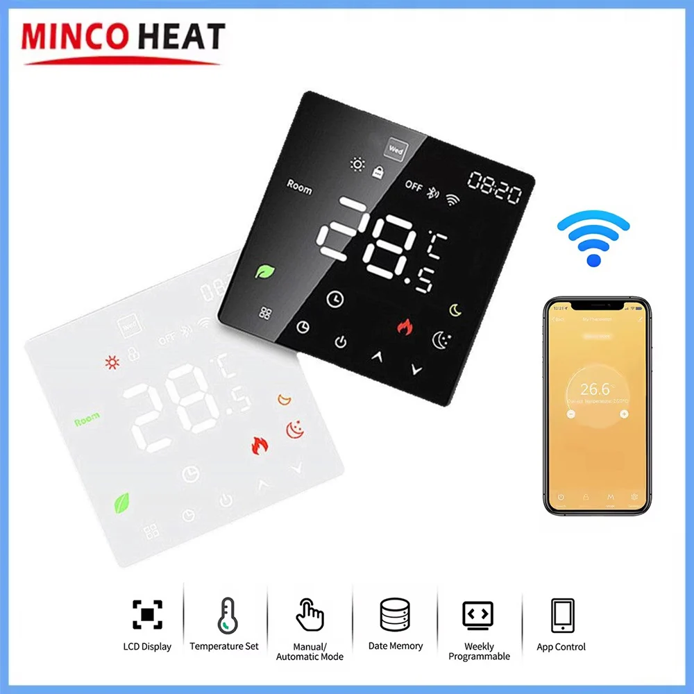 AC95~240V Smart MK6H Tuya WiFi Digital Thermostat 16A Temperature Controller for Electric Floor Heating 1PC