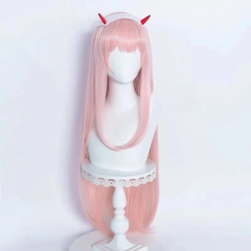 DARLING National Team Strelitzia Pink Long Straight Hair Matte High Temperature Silk Lolita Full Wig 02