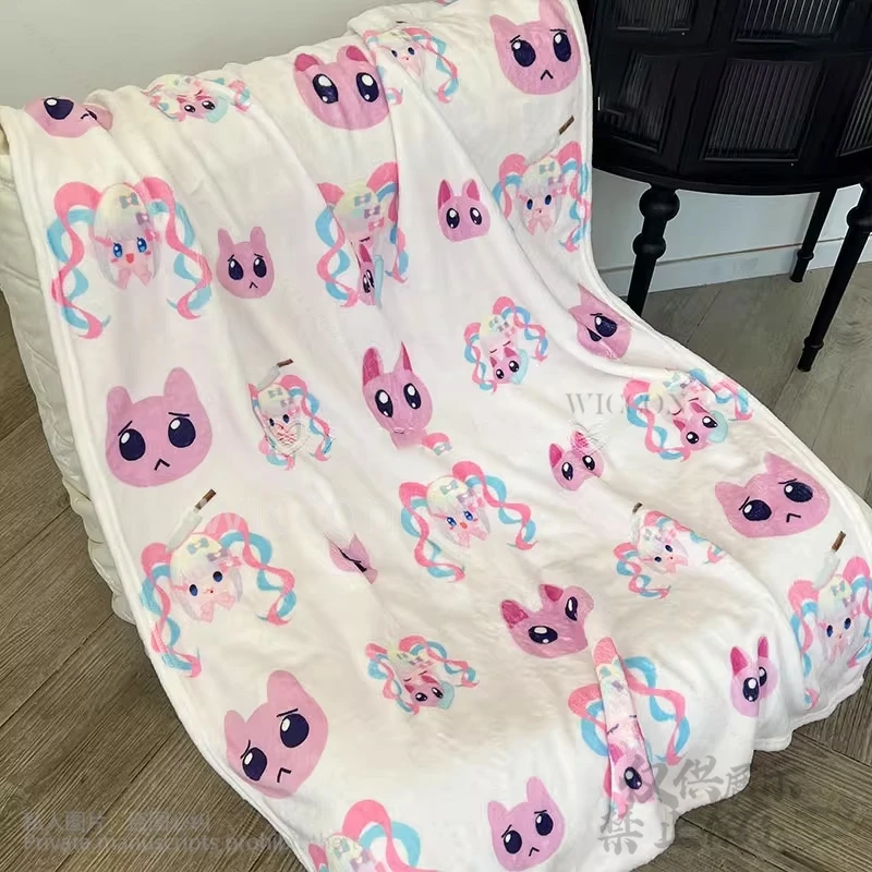 أنيمي كانجيل تأثيري لعبة المحتاجة فتاة جرعة زائدة لطيف المرجان بطانية قطيفة موضة الكرتون لينة مطبوعة هدايا الهالوين حسب الطلب