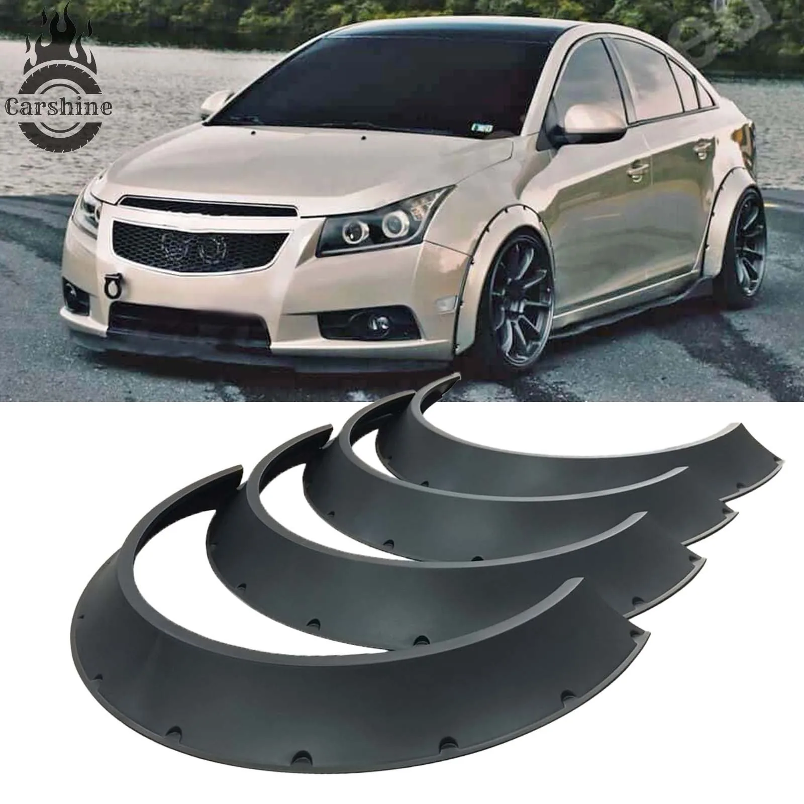 

Гибкие расширители колесных арок (фендеры) для Chevrolet Cruze 2014, комплект из 4 шт.
