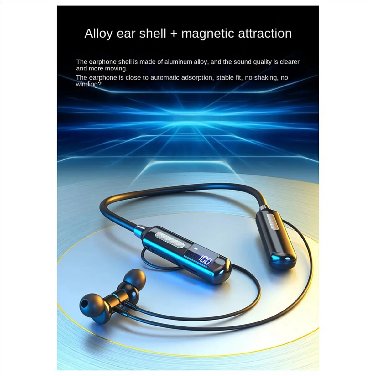 A77K Smart Digital Display Pedometer Hanging Neck Headset Wireless In-Ear Sports Plug-in Card Bluetooth Headset