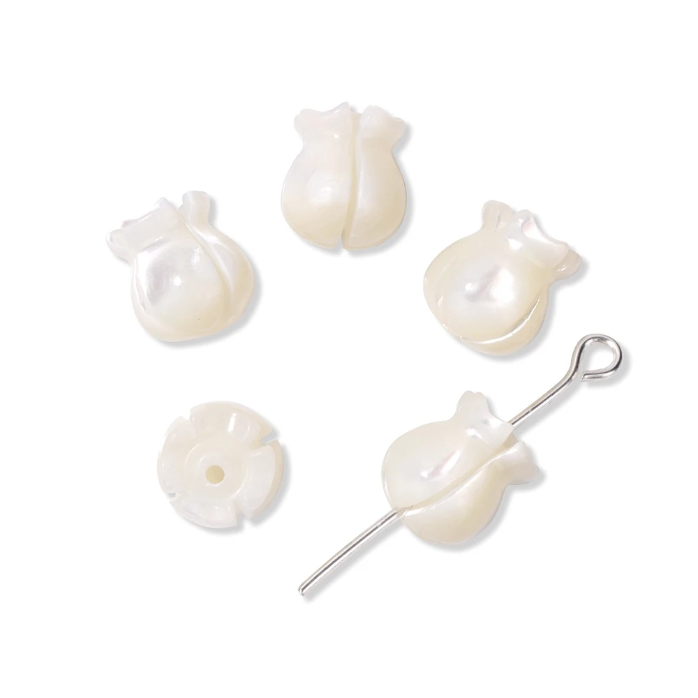 

Natural Tulip Shape Shell Pendant Beads White Mother of Pearls Bead for Jewelry Making DIY Necklace Bracelet Earrings Decor