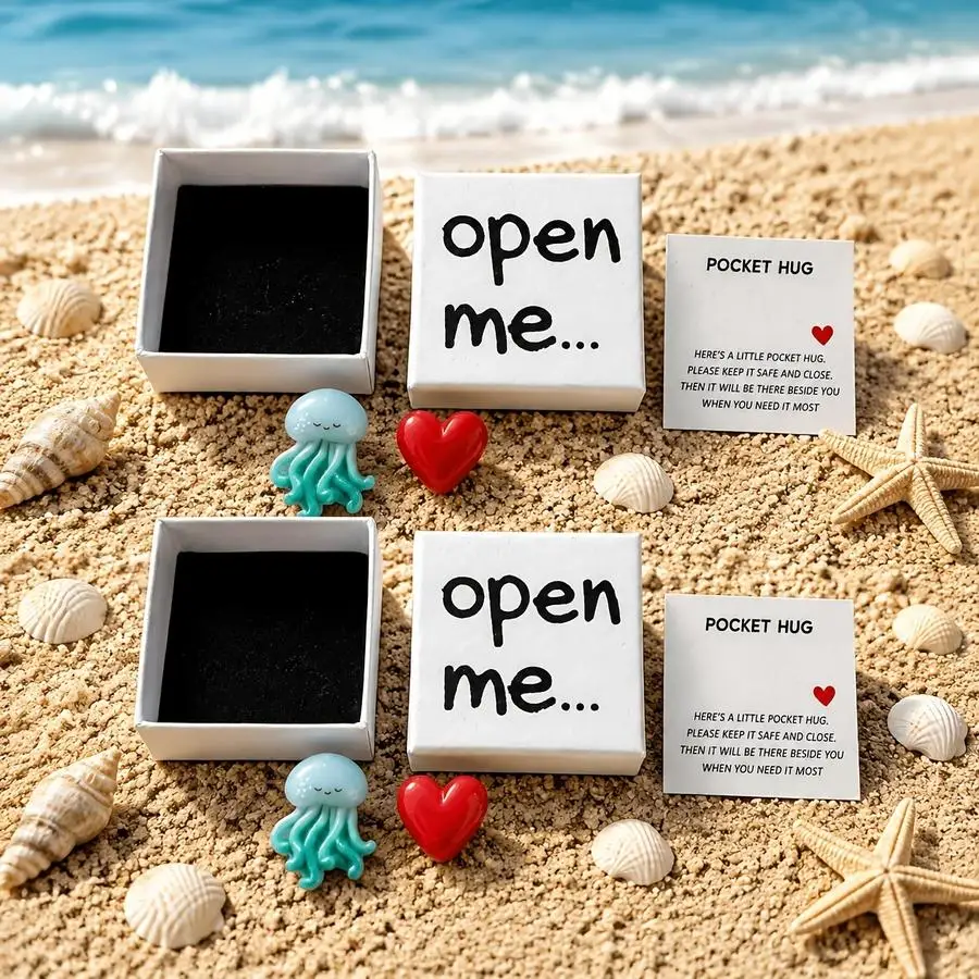1/5/10/20/50/100pcs Set: Box + Card + Resin Octopus + Resin Heart, Surprise Party Gift Box Octopus Gift Box, Includes Mini Octop