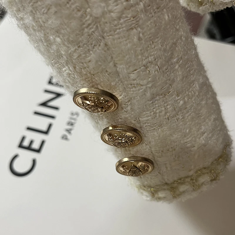 Elegantes Rundhals-Anzugjacke für Damen: Hochwertige Vintage-Mode für Herbst und Winter – Neu eingetroffen, trendiges Oberteil im Pendler-Stil