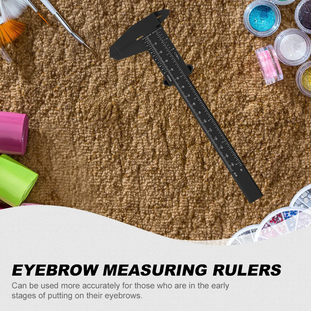 6Pcs Eyebrow Measuring Rulers Professional Plastic Calipers Eyebrow Ruler Double Scale for Tattoo Makeup Measuring Tool Facial