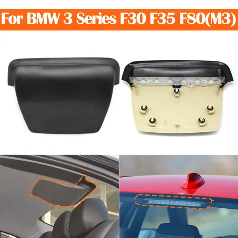 BMW 3 시리즈 F30 F35 F80 M3 2013-2019 63257259855 용 자동차 경고 후방 주차 신호등 하이 마운트 스톱 브레이크 램프 커버