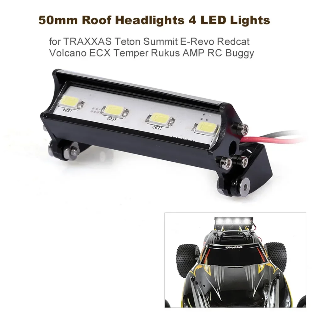 Fari da tetto per auto RC da 50mm RC Off-Road Dome 4 luci a LED per TRXS Teton Summit Redcat Volcano ECX tempera Rukus AMP