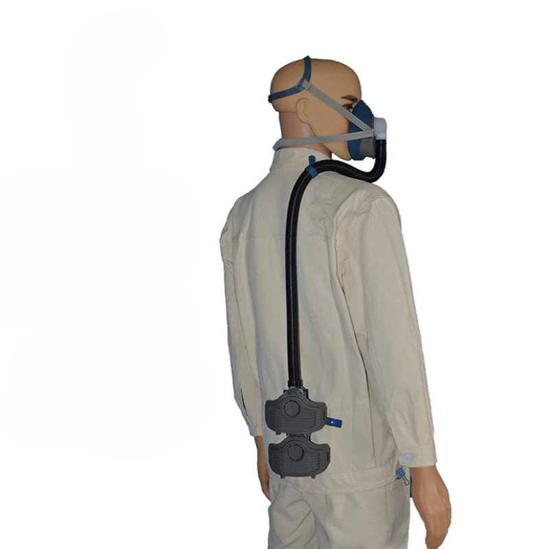 Welder mask with rear air intake for tube