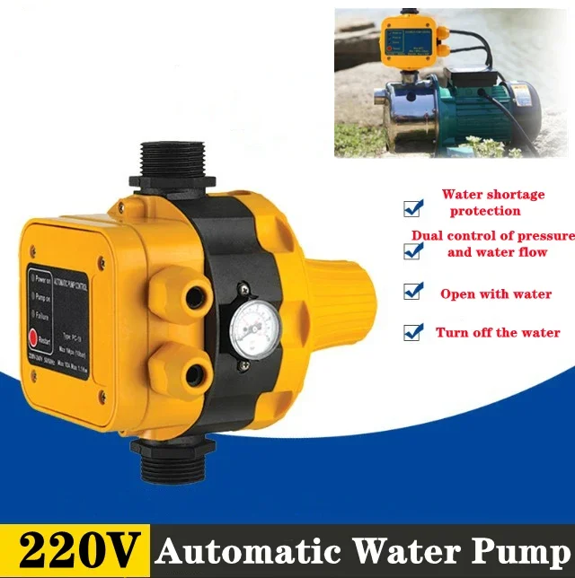 Bomba de agua de presión ajustable inteligente de 220V controlador de presión bomba de agua interruptor de presión bomba de agua automática