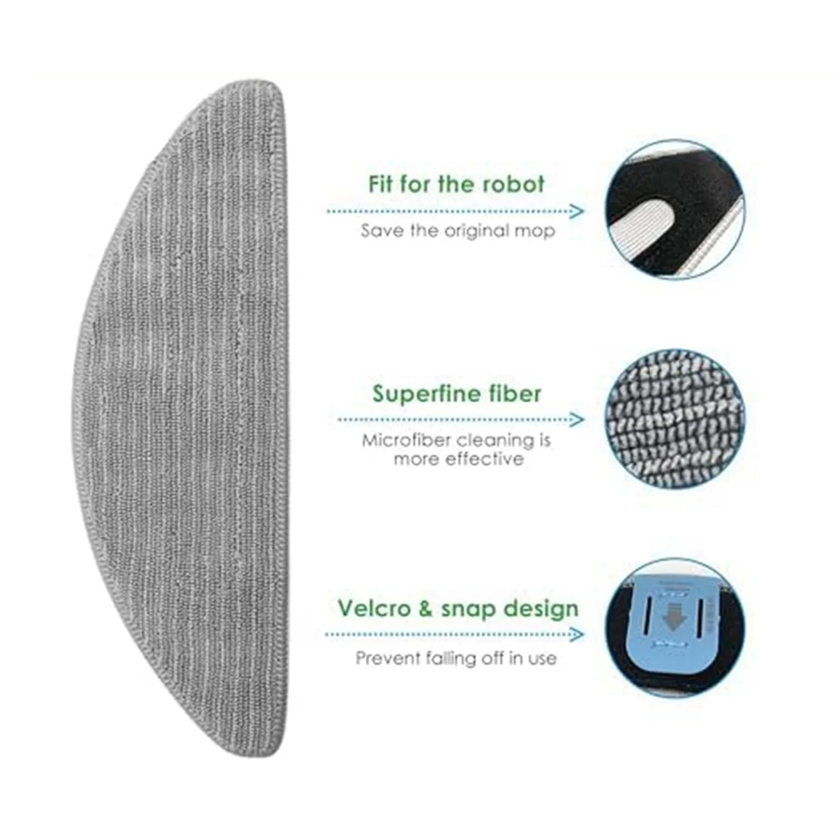 Replacement Mop Cloths Pads Rags for iRobot Roomba Combo I5, I5+,J5, J5+ Vacuum Cleaner Spare Parts