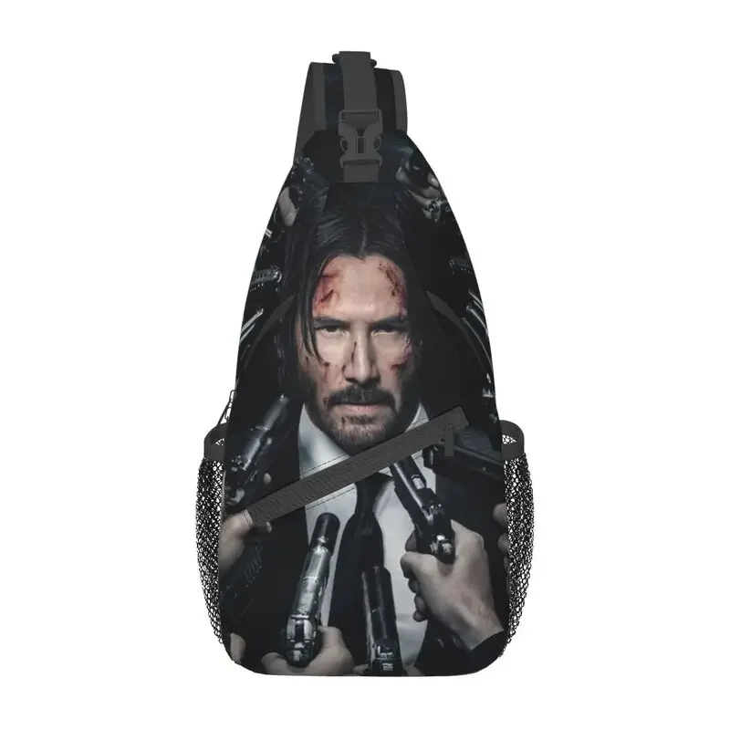 Cool John Wick Sling Crossbody Backpack Men Keanu Reeves Movie Shoulder Chest Bags for Traveling