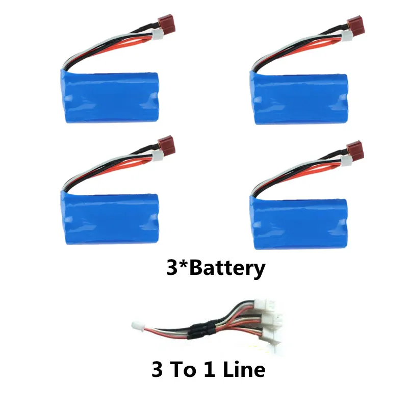 16303 16003 RC batería de coche de carreras 55 KM/H Control remoto de alta velocidad piezas de repuesto de coche RC 7,4 V 3000MAH batería/3 a 1 línea