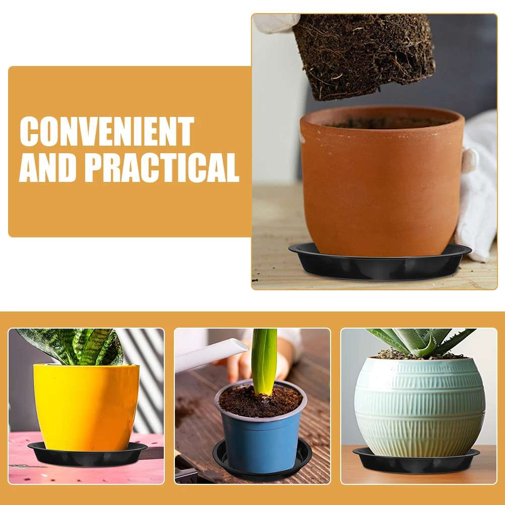 

10 Pcs Black 160 Plant Saucer Trays Round Potted Plants Water Catcher Indoor House Pots PP Plastic Gardening Accessories