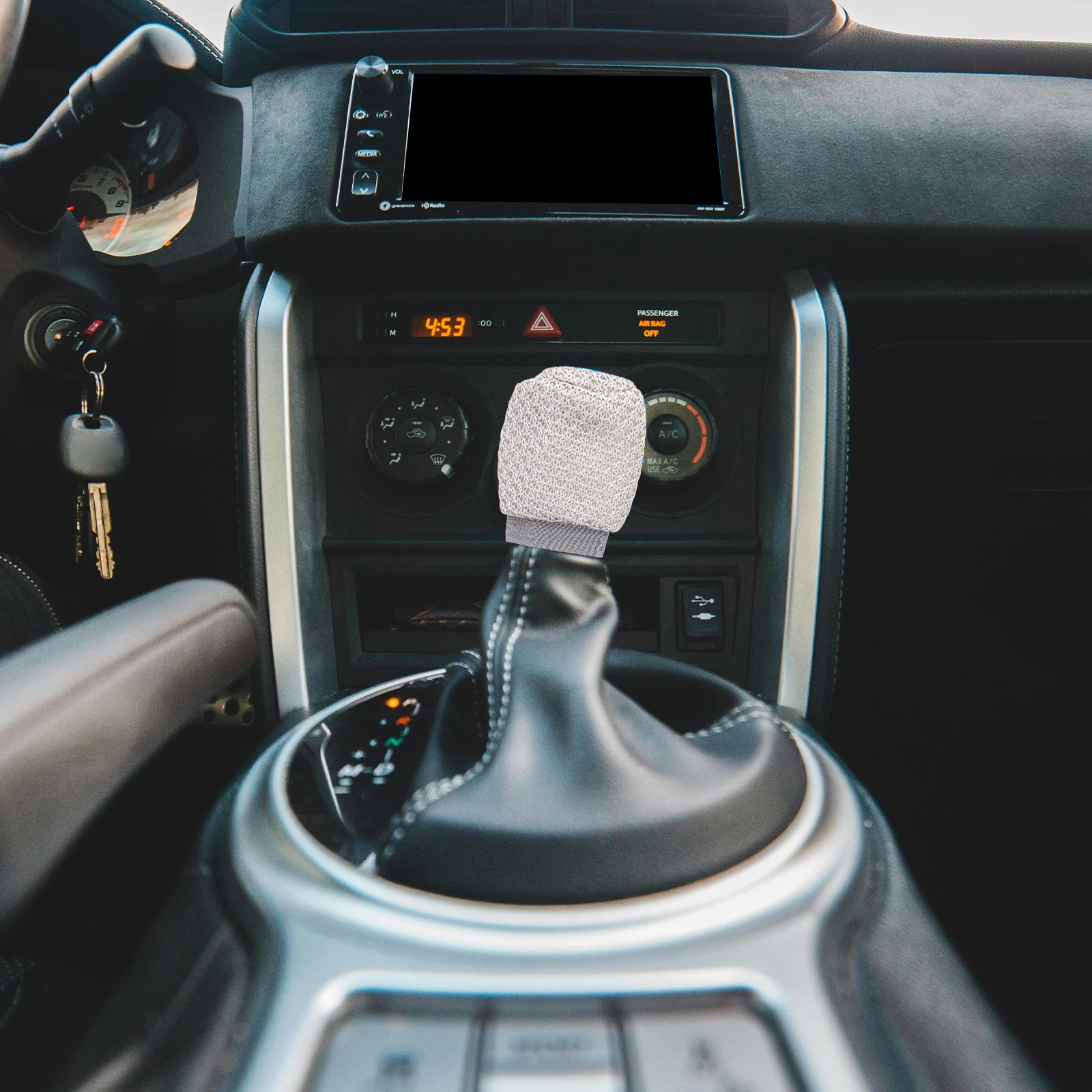 

1 Set Car Cover Gear Shift Knob Protector Universal Fit Breathable Durable Replacement Decorative Vehicle Interior