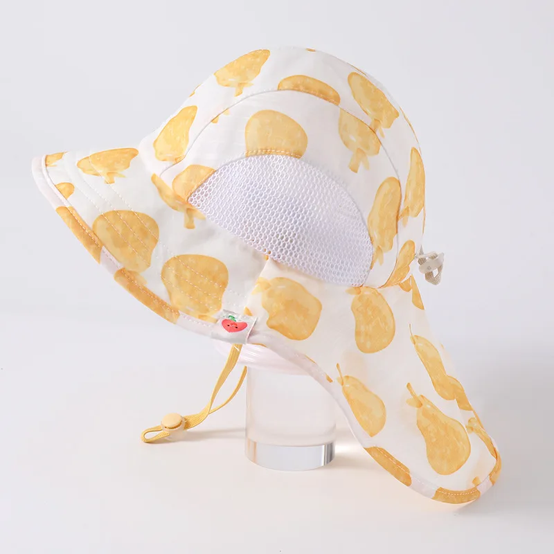 หมวกกันแดดเด็กสําหรับเด็กชายและเด็กหญิง หมวกกันแดดปีกใหญ่ หมวกกันแดดใหม่ หมวกชาวประมงบางและระบายอากาศได้ดี