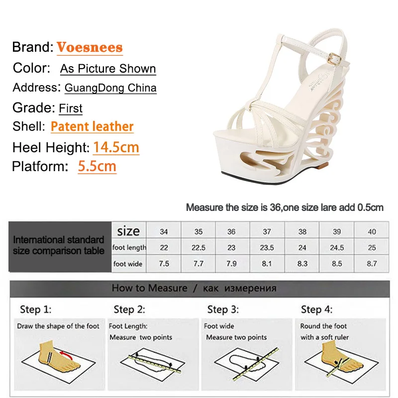 Super High Heel Sexy Hollow Out Design Wedge Sandals 2022 Fashion Thin Band Summer Women Pumps Plus Size 14.5CM Model Show Shoe