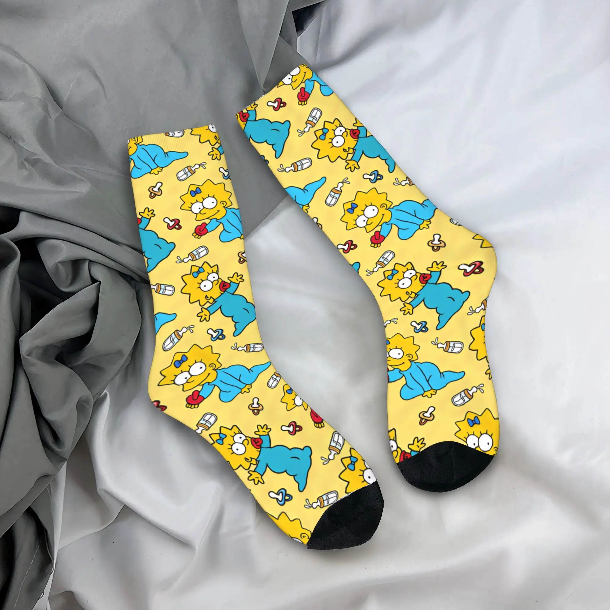 The S-simpsons  Socks  Kawaii Stockings Winter Non Slip Men's Socks Quality Design Running Socks