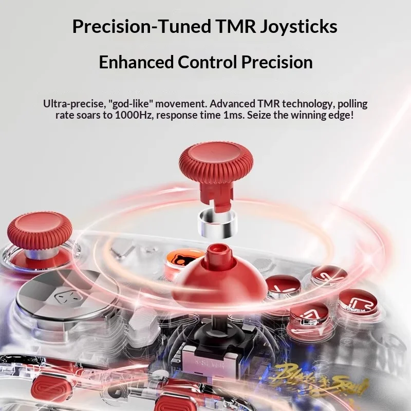 Aolion K20 Gamepad Switchpc الكمبيوتر البخار أنيمي أذرع التحكم في ألعاب الفيديو Rgb Tmr Hall مع جهاز شحن ملحقات الألعاب الحسية