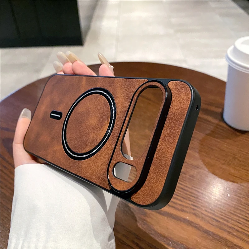 Coque magnétique givrée mate en peau de mouton, étui antichoc pour Magsafe Google Pixel 10 9 Pro XL 9A 8A 8 Pro, chargement sans fil