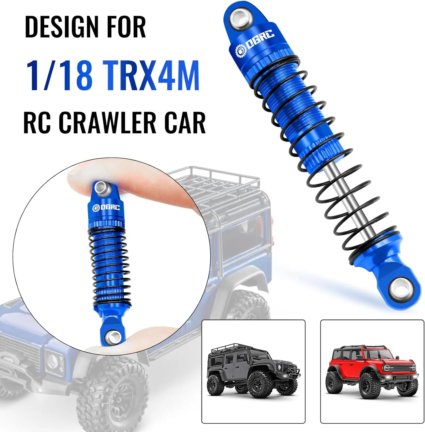 Esilun 60Mm Schokdemper Met Olieschroefdraad Schokdemper Met Schroefdraad Voor Trx 4M 1/18 Rc Crawler Auto Upgrade Accessoires