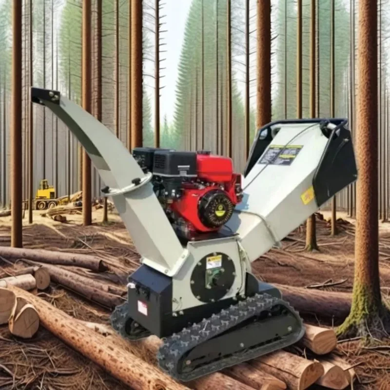 Wood  Shredder  Chipper  Machine  Dual  Powered  Engine  Motor  Trailer Mounted For Garden Farm Orchard Branches Logs Wood Waste