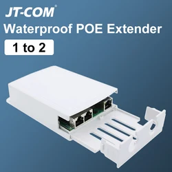 1in 2 out PoE Extender IP67 Waterproof, PoE Repeater 500m extend outdoor, 2 Port PoE Adapter