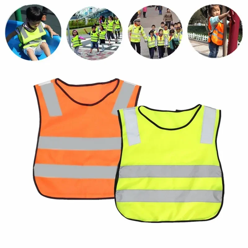 เสื้อกั๊กสะท้อนแสงสำหรับเด็กเสื้อแจ็กเก็ตสะท้อนแสงสำหรับปลอดภัยความปลอดภัยจราจรทางถนน
