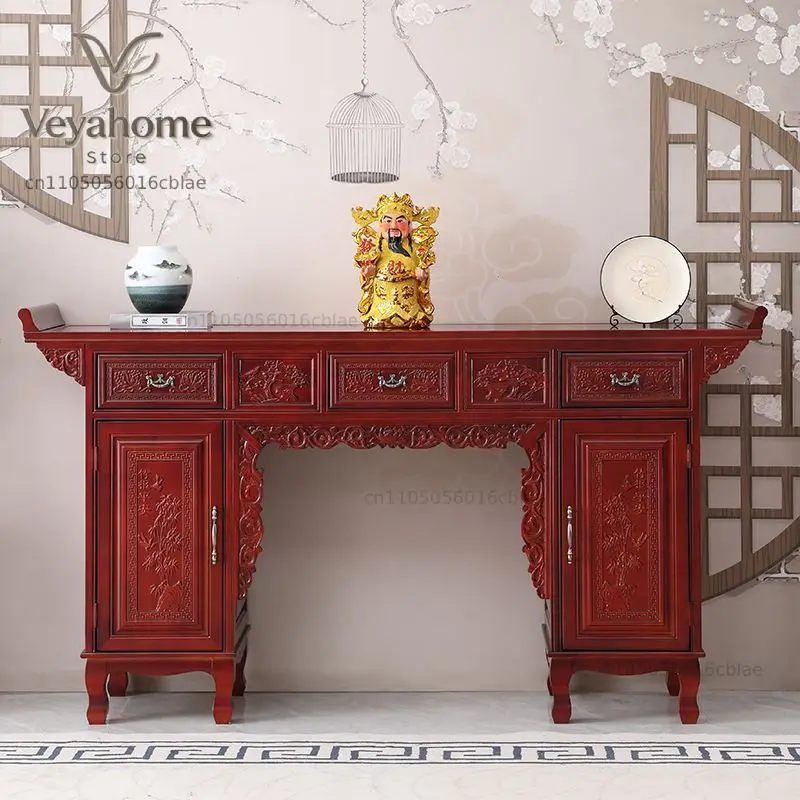 Camphor wood solid wood carved Buddha table flower