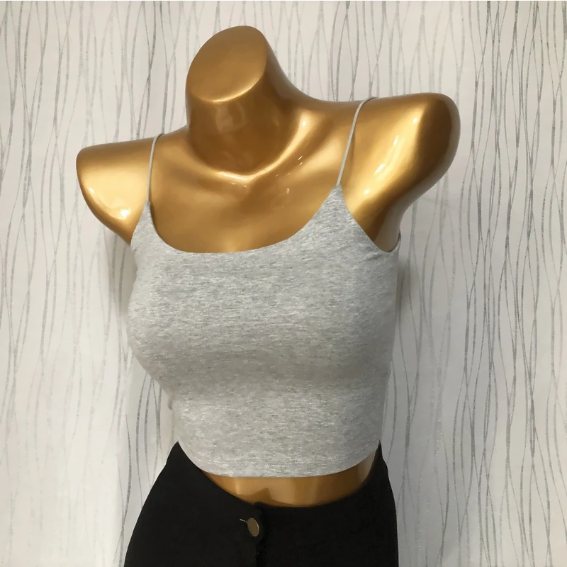 Women's Pure Color Short Strapless Tank Top Double Layer Fabric Necessary Practical Wearable Breast Reduction Outerwear