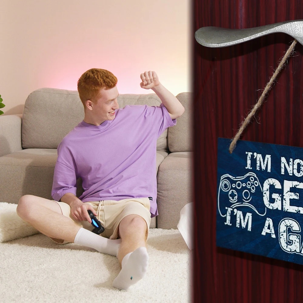 Funny Gifts Game Ornaments For Teens, Boys Girls I'm Gamer Hanging Pendant Gaming Room Sign Wood Plaque Do Not Disturb