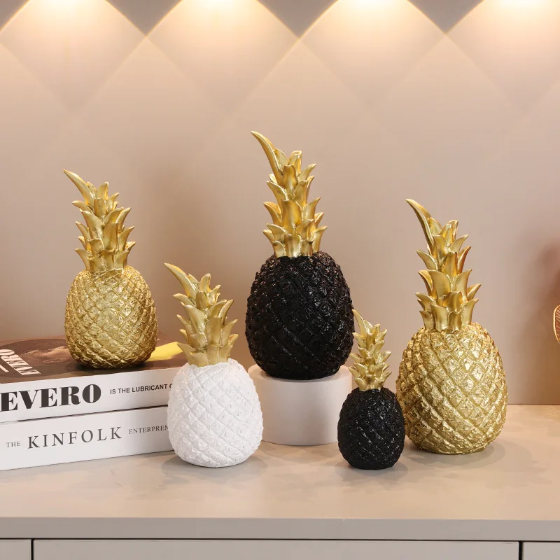 Adornos de Resina con Forma de Piña Estilo Nórdico, Decoración Moderna y Sencilla para Oficina, Sala de Estar, Librero, Vinoteca, Manualidades para el Hogar, Regalo