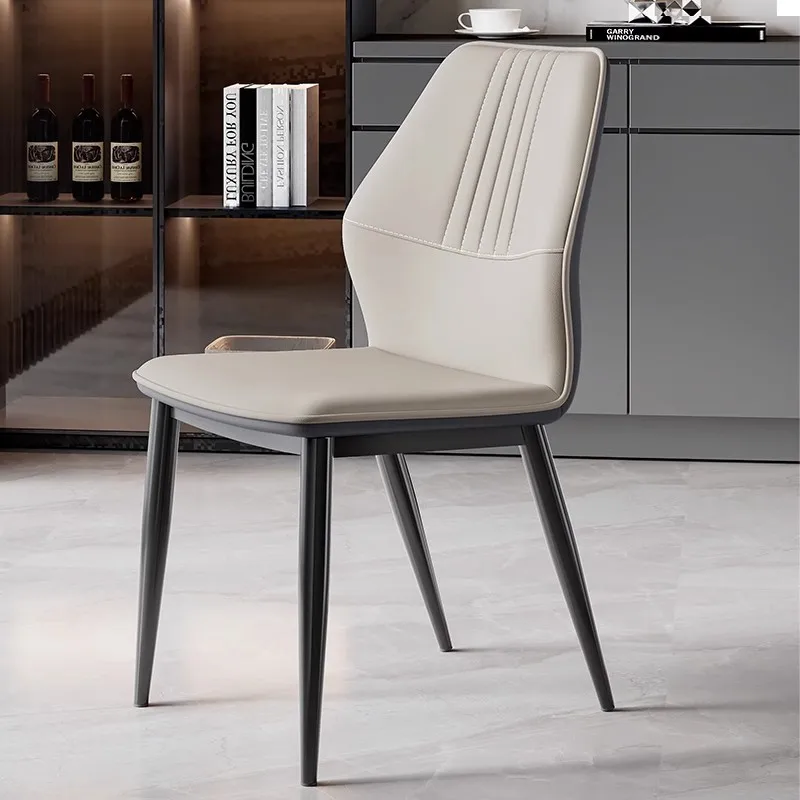 Household North Back Chair Restaurant Dining Table and Chair Mahjong Chair Leather Art