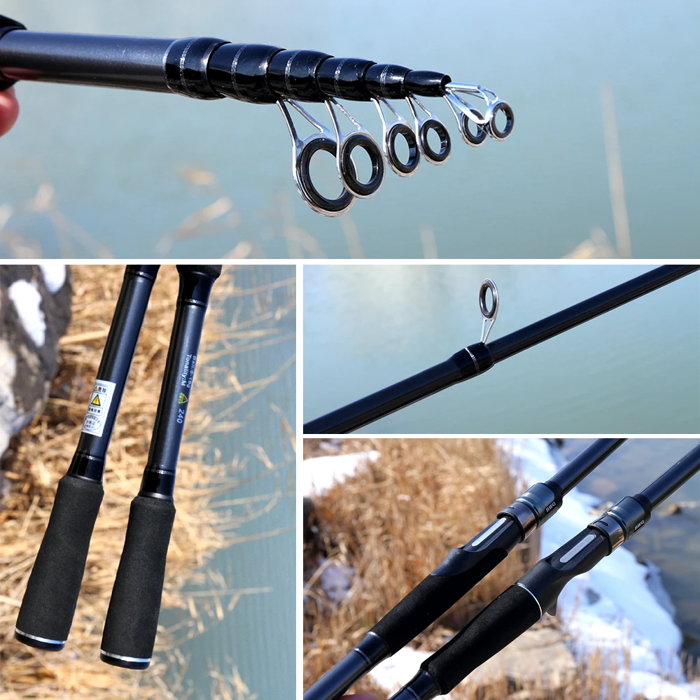 Ultralight Telescopic Lure Fishing Rod Spinning Casting Carbon Fiber Pole Jigging Bait WT 8g-18g Fast Bass Fishing Rods M Action