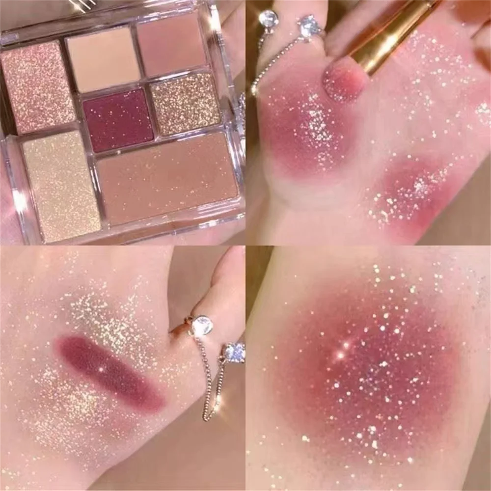 Paleta de sombra de sete cores, sombra duradoura Glitter, multi-sombra suave, encantador, 1 pc, 3 pcs, 5pcs