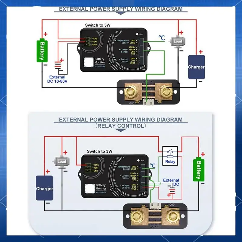 

AA77 KL110F 0-120V 0-100A Battery Monitor Bluetooth Battery Tester Voltage Current VA Meter Battery Coulomb Meter
