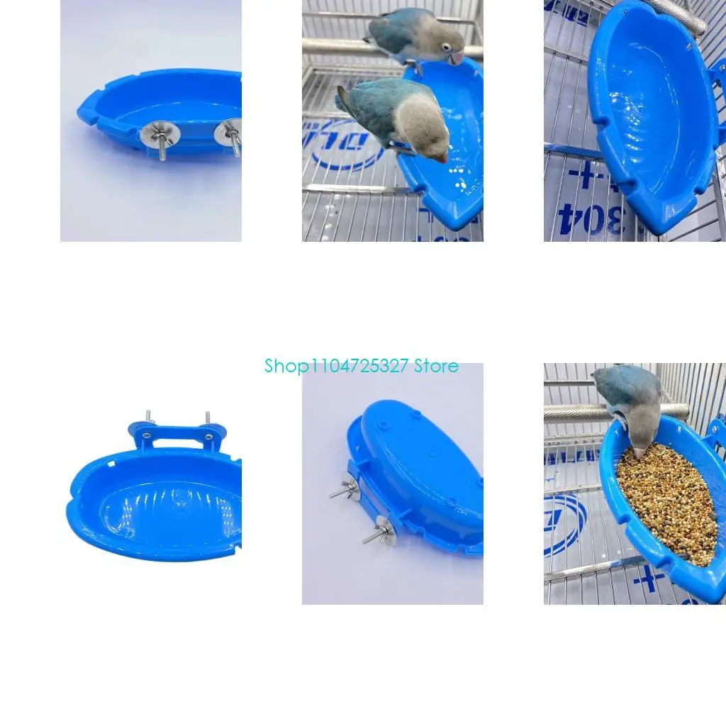

D8KF Bird Bath Cage, Pet Hanging Water Bath Tub Bird Cage Accessory for Indoor Bath