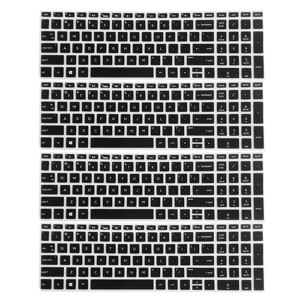 Keyboard Skin Silicone Dust Cover Ultra Slim Anti Liquid Laptop Protector for HP 15.6 BF with Clear Print Keys
