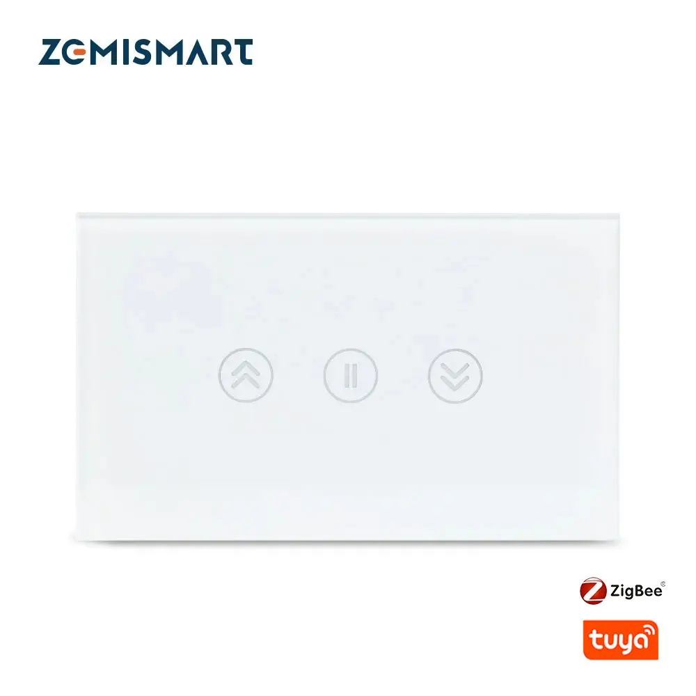 Zemismart US Zigbee Curtain Switch Work with Tuya Timer For Electric Curtain Motorized Roller Shade Blinds Alexa Google Home