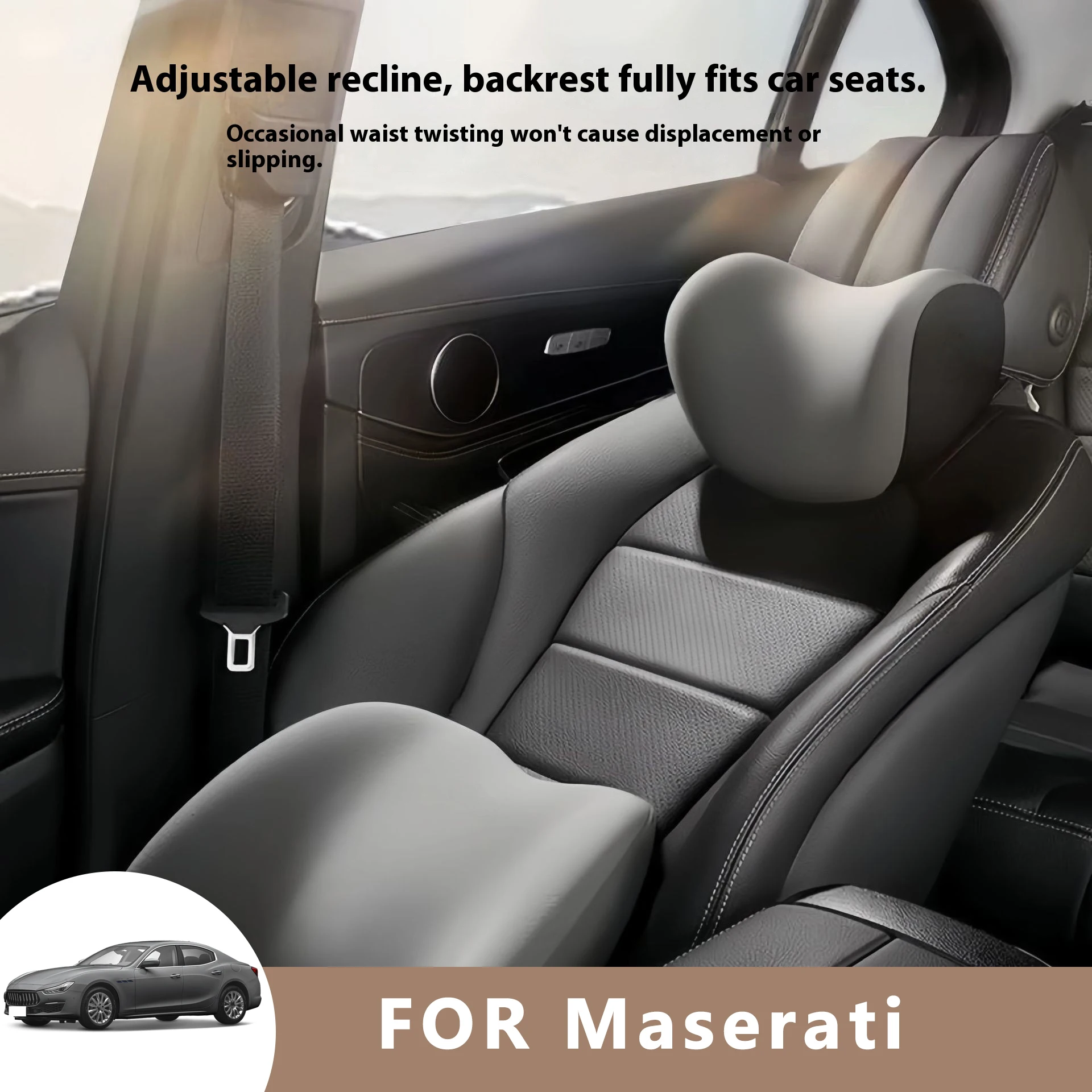 

Car Neck Pilow Protector Auto Seat Headrest Soft Waist Cushion Neck Cushion Backrest Lumbar Support for Maserati Ghibli Grecale