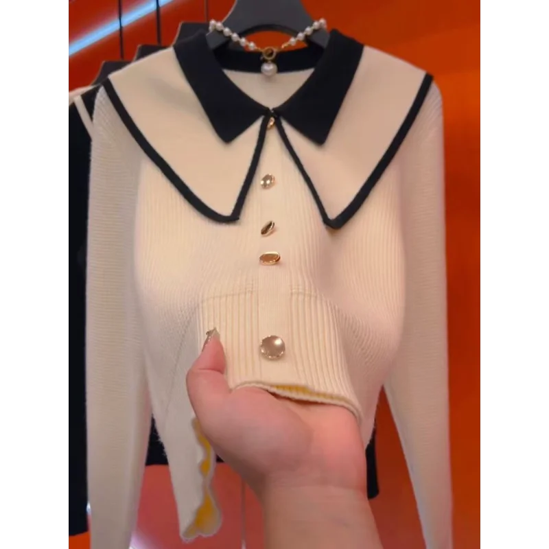 

New Bottoming Shirt Doll Collar Sweater Long-sleeved Style Sweater Warm Thickened