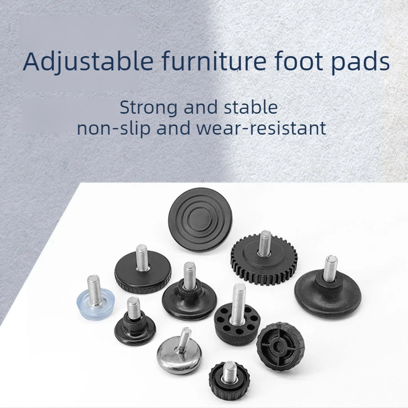M8 Adjustable Anti-Slip Feet Rubber Vibration Dampeners with Screw Machine Leveling Pads Base Mounts for Equipment Stability
