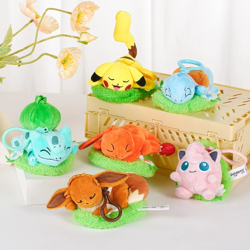 

Genuine Pokemon pendants Pikachu Eevee Plush Toys Stuffed Animals Small Plush Keychains Christmas Birthday Gift For Kids