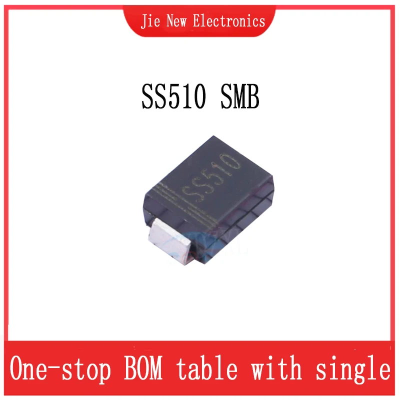 50PCS/LOT SS510 5A 100V SMA SMB SMC SR5100 NEW SMD Diode